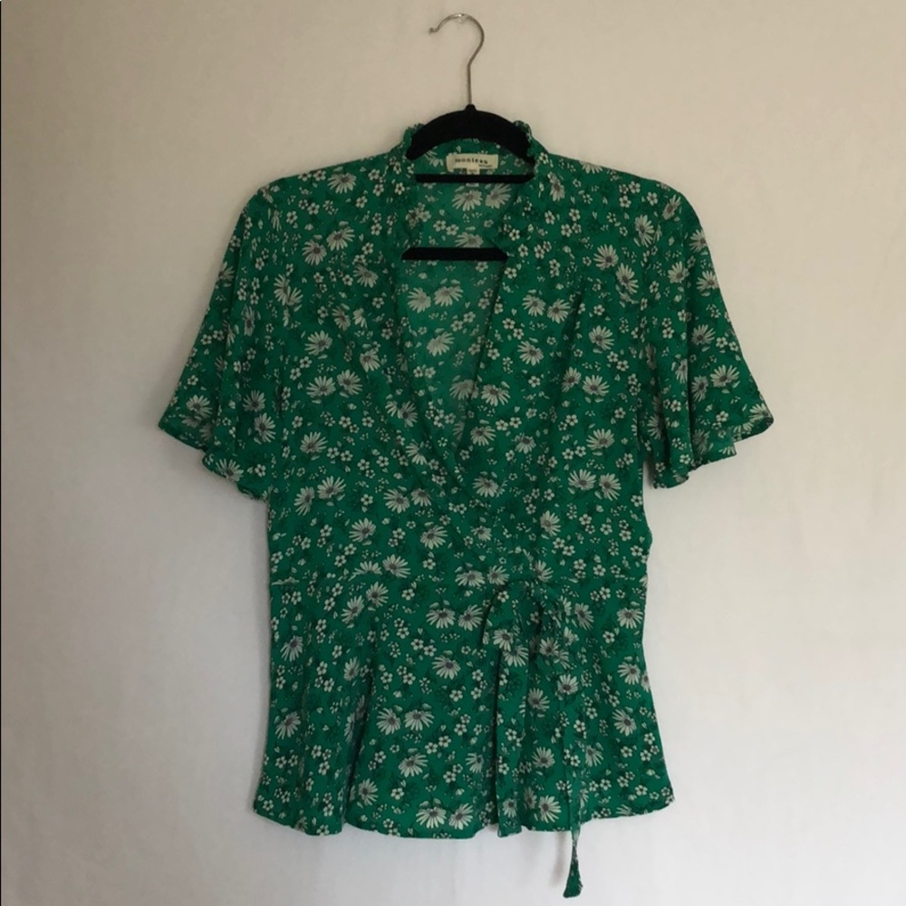 Monteau Floral Tie Blouse